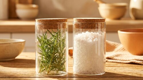 ontdek de opkomst van rozemarijn en grof zeezout in glazen potten, een populaire trend die steeds meer huishoudens aanspreekt voor smaakvolle en duurzame keukeningrediënten.