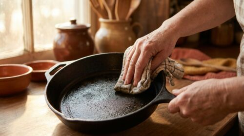 ontdek waarom huisvrouwen traditioneel hun koekenpan vóór het bakken inwrijven met azijn en welke voordelen deze eenvoudige keukentip biedt voor beter bakresultaat.